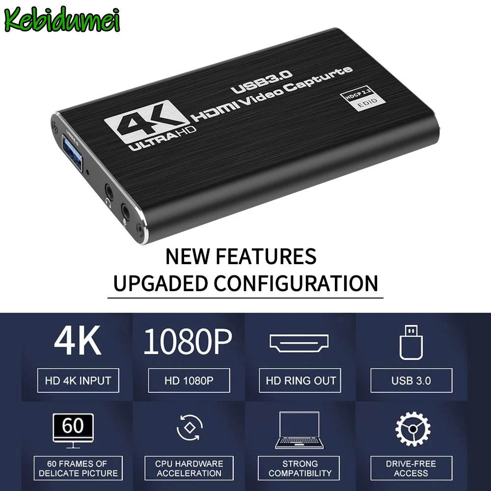 4K USB 3 0 2 карта захвата видео для игр прямой трансляции HDMI-совместимый VHS бортовой