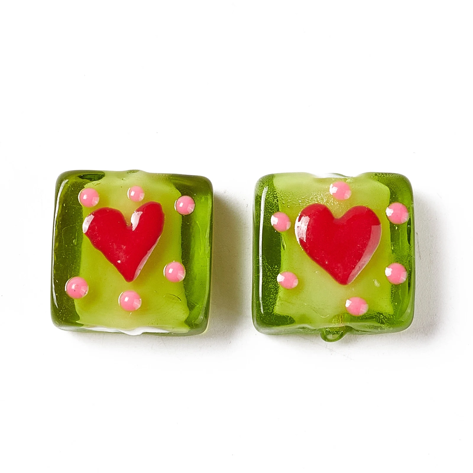 10pcs Handmade Lampwork Square Beads with Heart Pattern For Valentine Day DIY Necklace Bracelet Earring Fashion Jewelry Making 
10pcs Handmade Lampwork Square Beads with Heart Pattern For Valentine Day DIY Necklace Bracelet Earring Fashion Jewelry Making