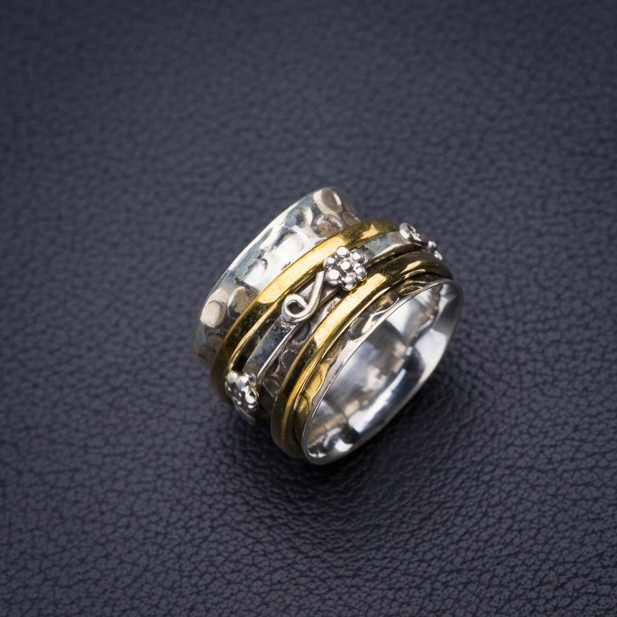 StarGems Natural Three Tones 18K Gold Plated Handmade 925 Sterling Silver Ring 6.75 D4465 
StarGems Natural Three Tones 18K Gold Plated Handmade 925 Sterling Silver Ring 6.75 D4465