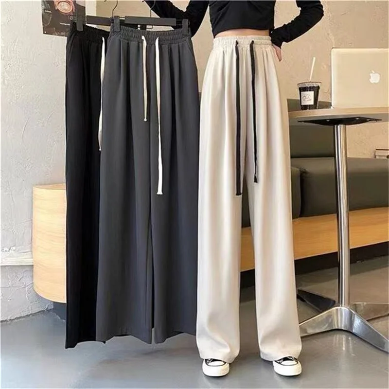 Autumn Women Lace Up Wide Leg Pants Casual High Waist Loose Wild Straight Long Pants Casual Jogging Sweetpants
Autumn Women Lace Up Wide Leg Pants Casual High Waist Loose Wild Straight Long Pants Casual Jogging Sweetpants