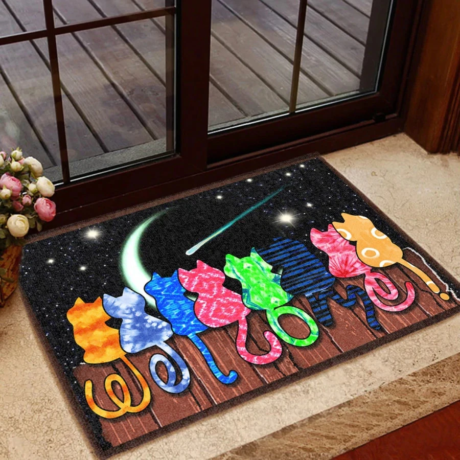 Cat Lovers Door mat Colorful Cat Welcome Doormat 3D Printed Indoor Outdoor Doormat Non-slip Love Cat Gift
Cat Lovers Door mat Colorful Cat Welcome Doormat 3D Printed Indoor Outdoor Doormat Non-slip Love Cat Gift