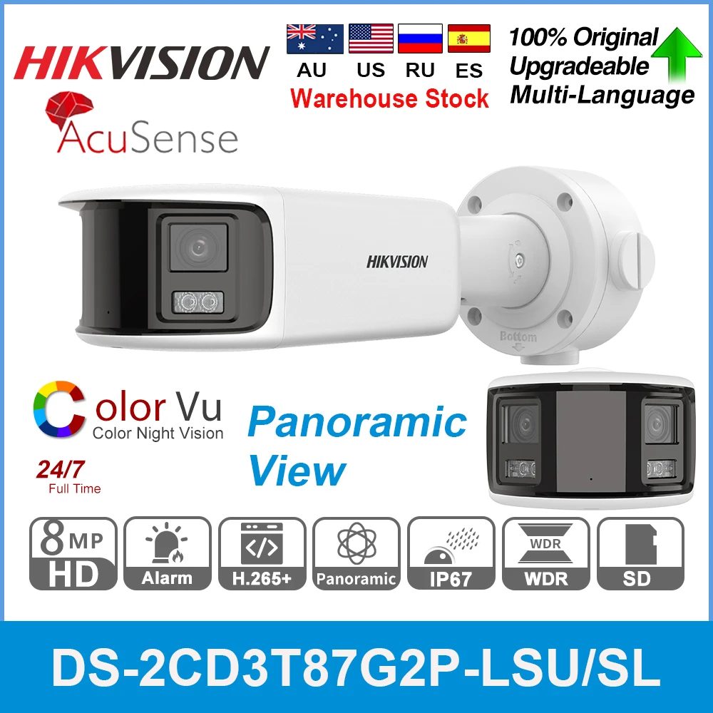 Hikvision, двойной объектив, 4K, панорамная камера 8 Мп, стробоскопическая вспышка, звуковая сигнализация, цилиндрическая IP-камера, Сетевая камера
Hikvision, двойной объектив, 4K, панорамная камера 8 Мп, стробоскопическая вспышка, звуковая сигнализация, цилиндрическая IP-камера, Сетевая камера