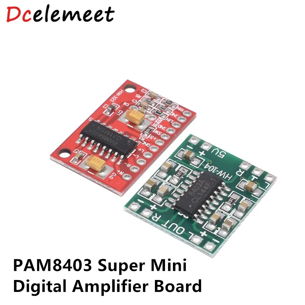 PAM8403 Super Mini Digital Amplifier Board 2x3W Class D Digital 2.5V To 5V USB Power Supply Amplifier Board Efficient
PAM8403 Super Mini Digital Amplifier Board 2x3W Class D Digital 2.5V To 5V USB Power Supply Amplifier Board Efficient