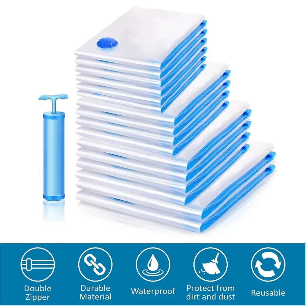 Air Vacuum Bag Space Saving Vacuum Storage Bags for Travel Compressed Organizer Pillow Quilt Compression Bag Home Storage Tools
Air Vacuum Bag Space Saving Vacuum Storage Bags for Travel Compressed Organizer Pillow Quilt Compression Bag Home Storage Tools