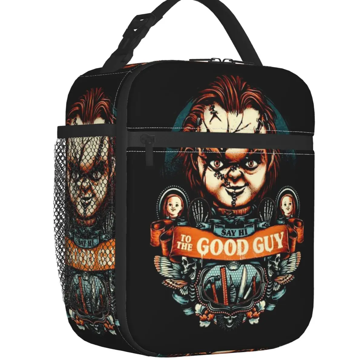 Say Hi To The Good Guy Portable Lunch Boxes Multifunction Chucky Child's Play Cooler Thermal Food Insulated Lunch Bag Kid School
Say Hi To The Good Guy Portable Lunch Boxes Multifunction Chucky Child's Play Cooler Thermal Food Insulated Lunch Bag Kid School