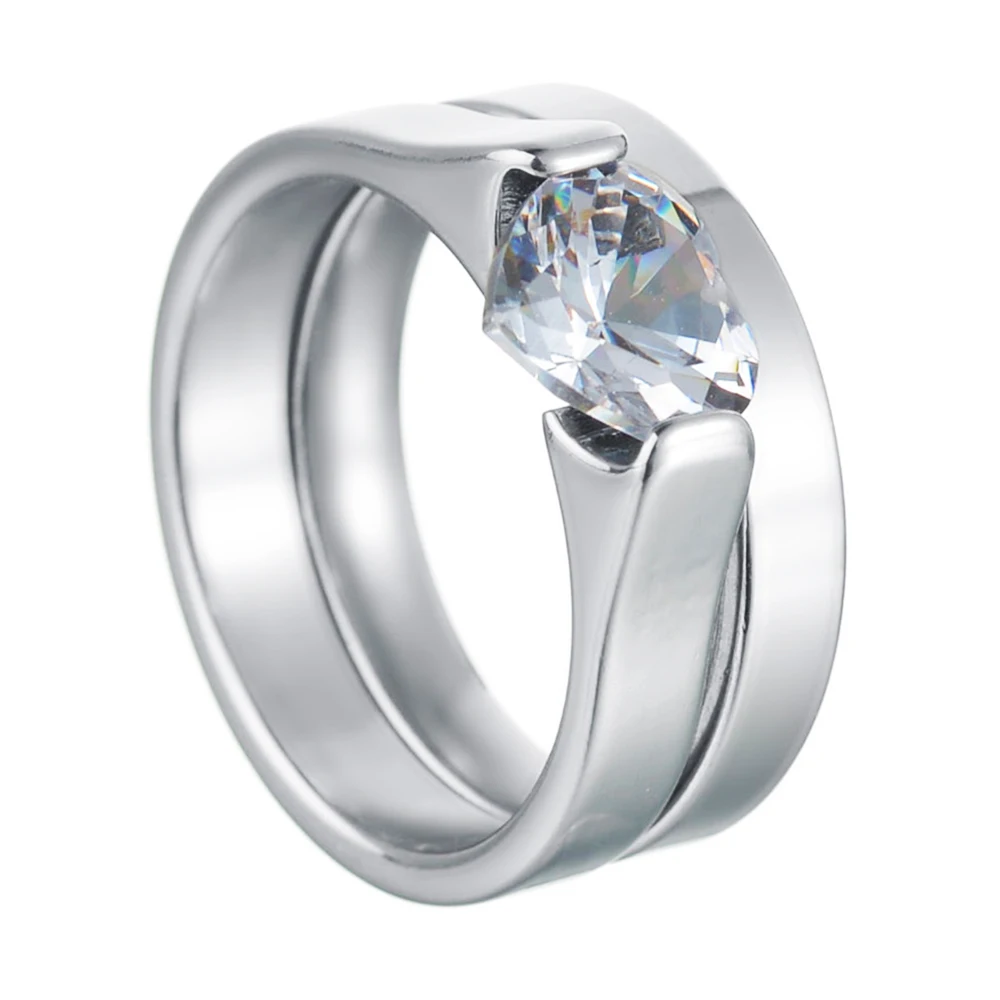 Silver Color Love Heart Crystal Couple Rings Women Rings Set Classic Stainless Steel Men Ring Fashion Wedding Jewelry Gifts
Silver Color Love Heart Crystal Couple Rings Women Rings Set Classic Stainless Steel Men Ring Fashion Wedding Jewelry Gifts