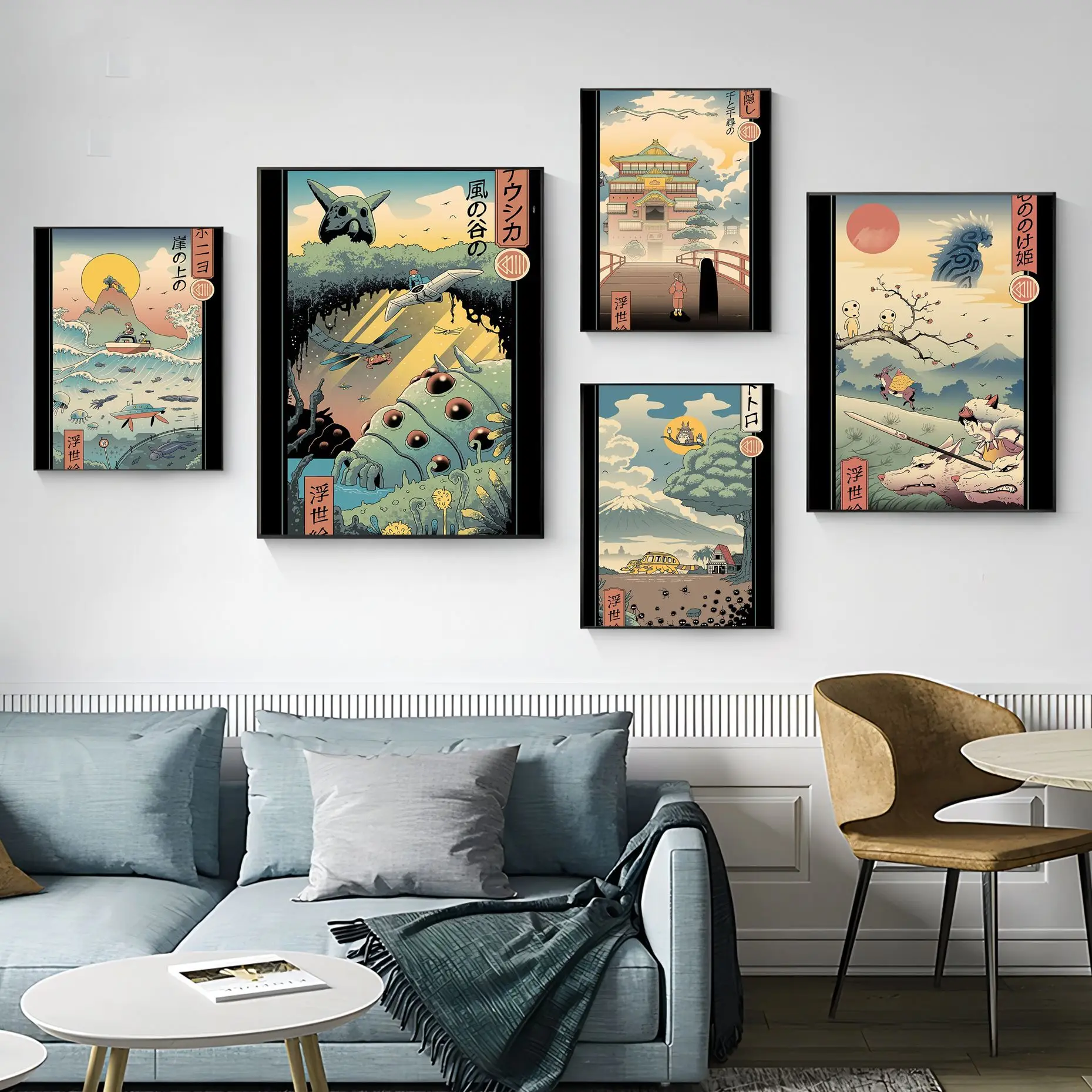 Studio Ghibli Ukiyo-e Collection Posters Castle in the Sky Spirited Away Japan Anime Canvas Painting Wall Art Picture Room Decor
Studio Ghibli Ukiyo-e Collection Posters Castle in the Sky Spirited Away Japan Anime Canvas Painting Wall Art Picture Room Decor
