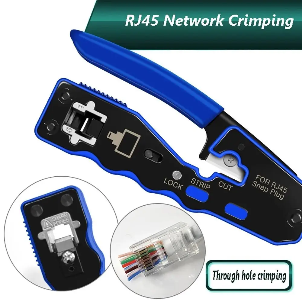 Professional Stripper Crimper Crimping Equipment RJ45 Pass Through Ethernet Network Cable Crimp Tool Plier
Professional Stripper Crimper Crimping Equipment RJ45 Pass Through Ethernet Network Cable Crimp Tool Plier