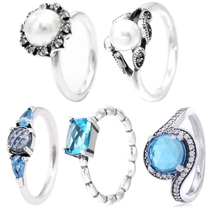 

Оригинальное блестящее серебряное кольцо с пузырьками и топазом, женское популярное украшение «сделай сам»