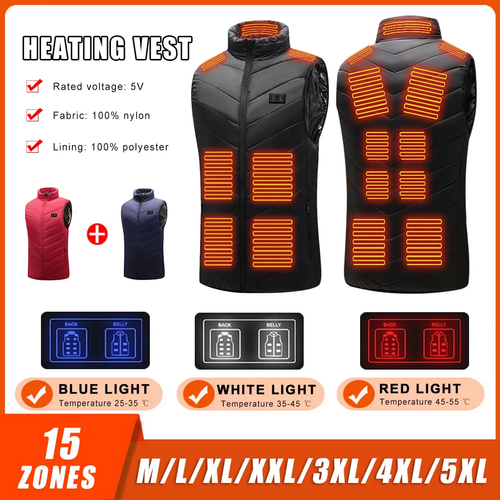 2022 15 Heating Areas Electric Heated Jacket Unisex USB Charging Heating Vest 3 Gear Smart Thermostat Winter Warm Outdoor Coat
2022 15 Heating Areas Electric Heated Jacket Unisex USB Charging Heating Vest 3 Gear Smart Thermostat Winter Warm Outdoor Coat