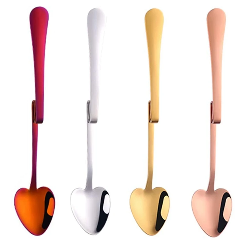 Heart Spoon With Creative Bending Handle For Coffee Tea Honey Dessert Drink Mixing Milkshake Spoon Tableware 4 Pack
Heart Spoon With Creative Bending Handle For Coffee Tea Honey Dessert Drink Mixing Milkshake Spoon Tableware 4 Pack