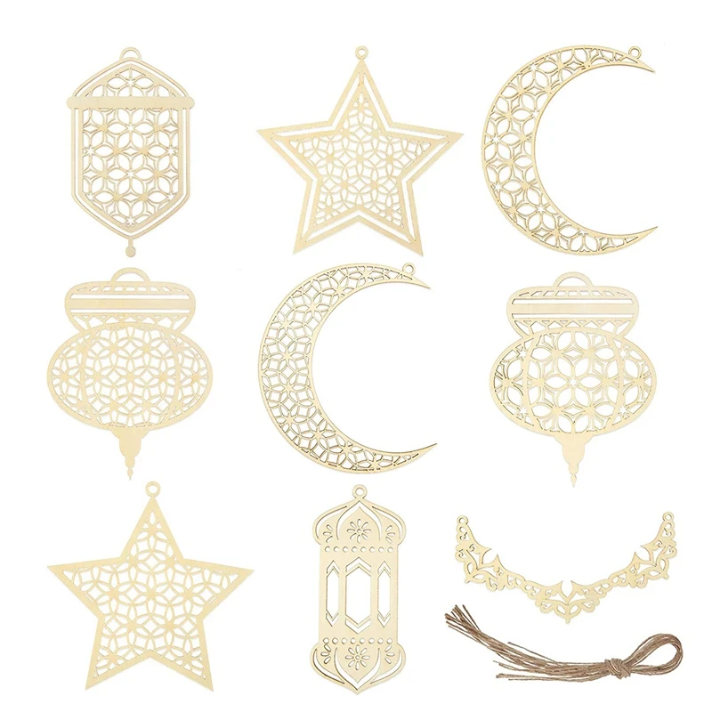9Pcs Wooden Pendant Ornament Ramadan Hollow Decoration Eid Hanging Sign For Ramadan Mubarak Eid Party Decorations
9Pcs Wooden Pendant Ornament Ramadan Hollow Decoration Eid Hanging Sign For Ramadan Mubarak Eid Party Decorations