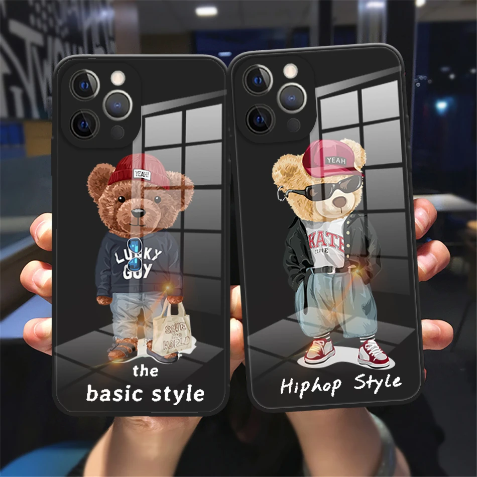 Fashion Brand Bear Case For iPhone 12 11 Pro MAX XR XS 7 X 8 Plus 13 mini SE 2020 Luxury Black Tempered Glass Case Trend Fundas
Fashion Brand Bear Case For iPhone 12 11 Pro MAX XR XS 7 X 8 Plus 13 mini SE 2020 Luxury Black Tempered Glass Case Trend Fundas