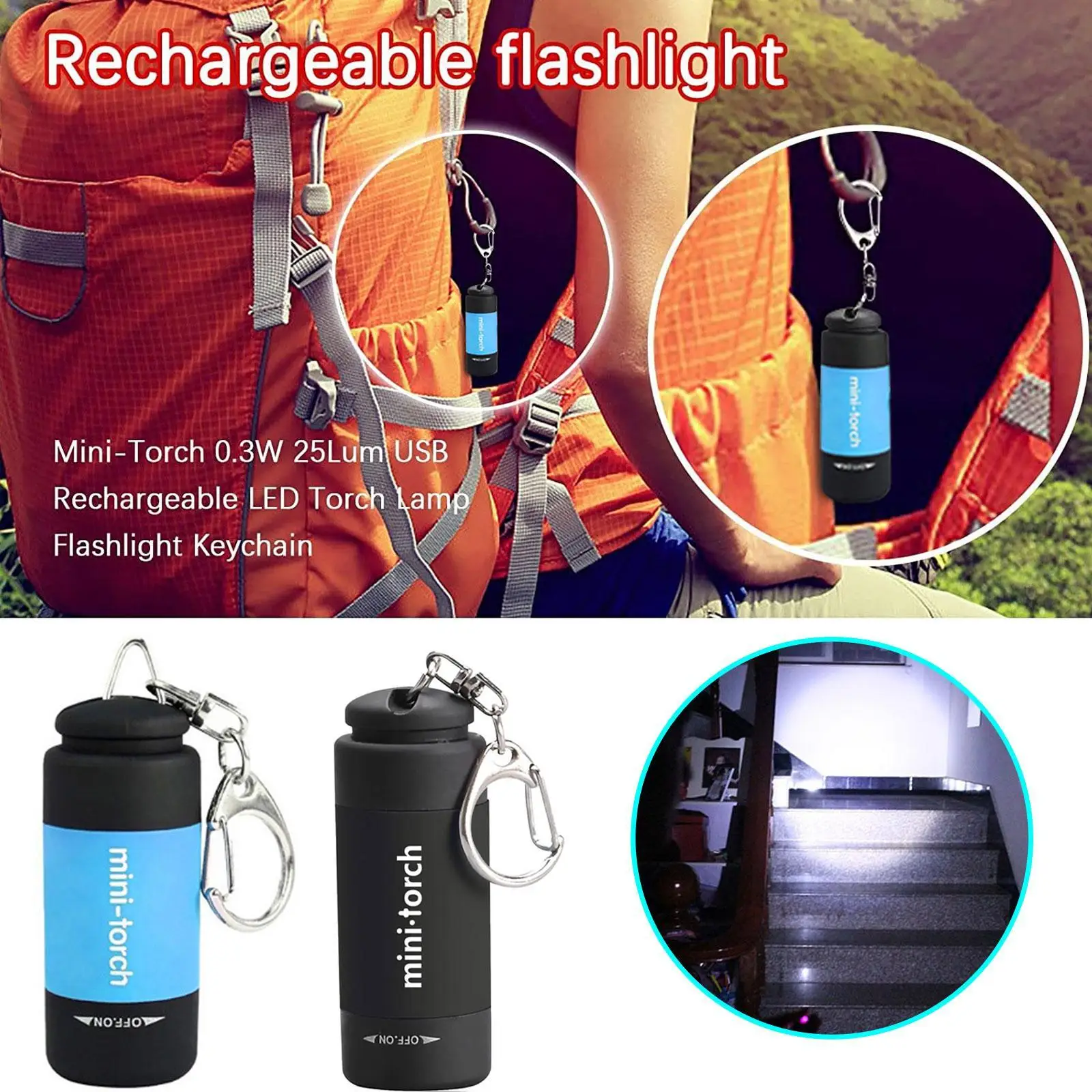 Portable Mini Keychain Pocket Torch USB Rechargeable LED Light Flashlight 0.5W 25lm Waterproof Outdoor Camping Flashlight
Portable Mini Keychain Pocket Torch USB Rechargeable LED Light Flashlight 0.5W 25lm Waterproof Outdoor Camping Flashlight