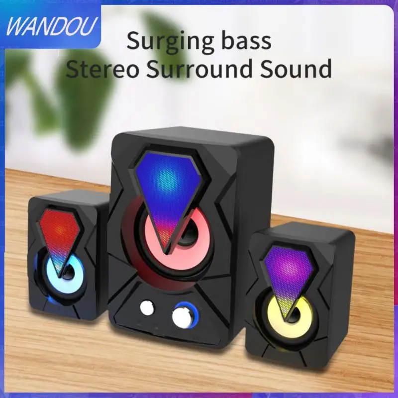 

Bass Home Wired Speaker Led Surround Sound Computer Combination Speakers Loudspeaker For Pc Tv Aux Usb Wired Wireless Audio