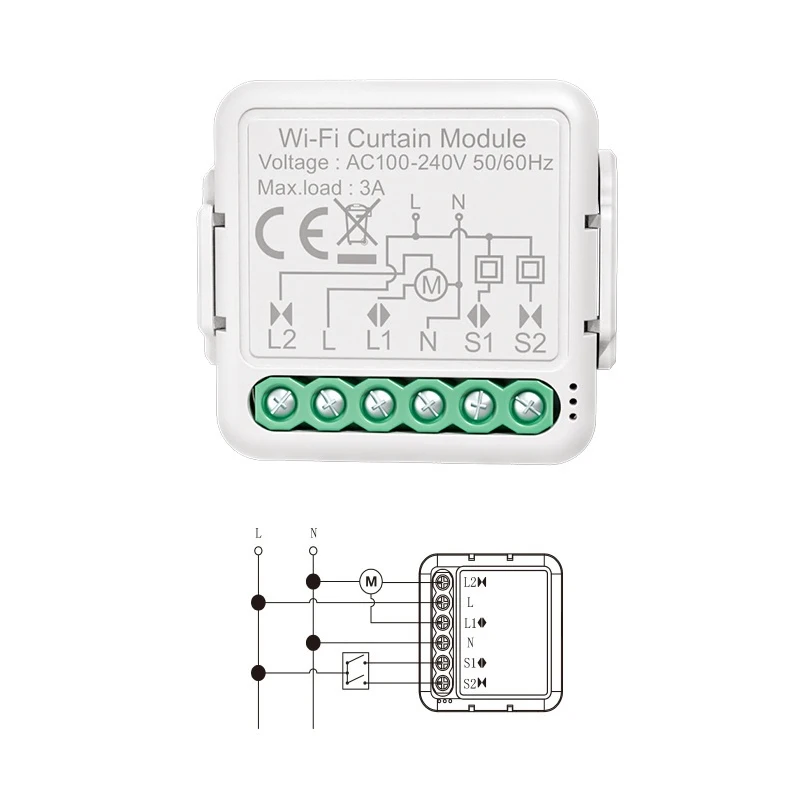 Wifi Curtain Switch Wireless Hands-free Voice Control Smart Home 3a Curtain Switch Tuya Smart Curtain Switch On-off Device
Wifi Curtain Switch Wireless Hands-free Voice Control Smart Home 3a Curtain Switch Tuya Smart Curtain Switch On-off Device