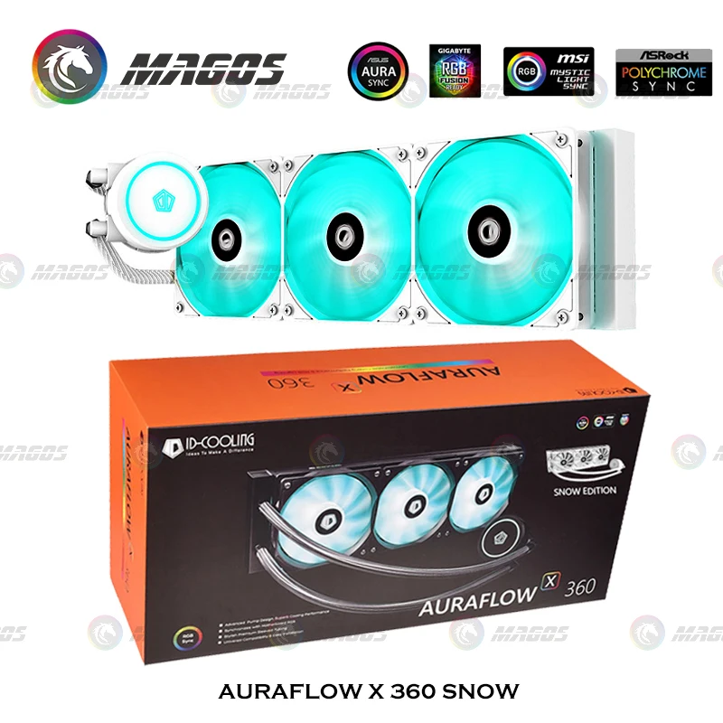 RGB CPU Water Cooler Pure White With 360mm Radiator +3x120mm RGB PWM Fans Intel /AMD/TR4 Aluminum Copper
RGB CPU Water Cooler Pure White With 360mm Radiator +3x120mm RGB PWM Fans Intel /AMD/TR4 Aluminum Copper
