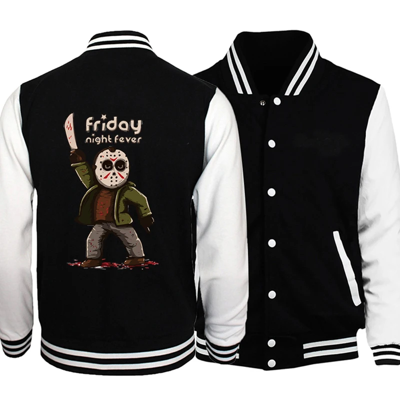 Horror Friday Night Fever Baseball Jacket Coat Black White Slim Fit University Varsity Jackets Coats Uuniform Motorcycle Bomber
Horror Friday Night Fever Baseball Jacket Coat Black White Slim Fit University Varsity Jackets Coats Uuniform Motorcycle Bomber
