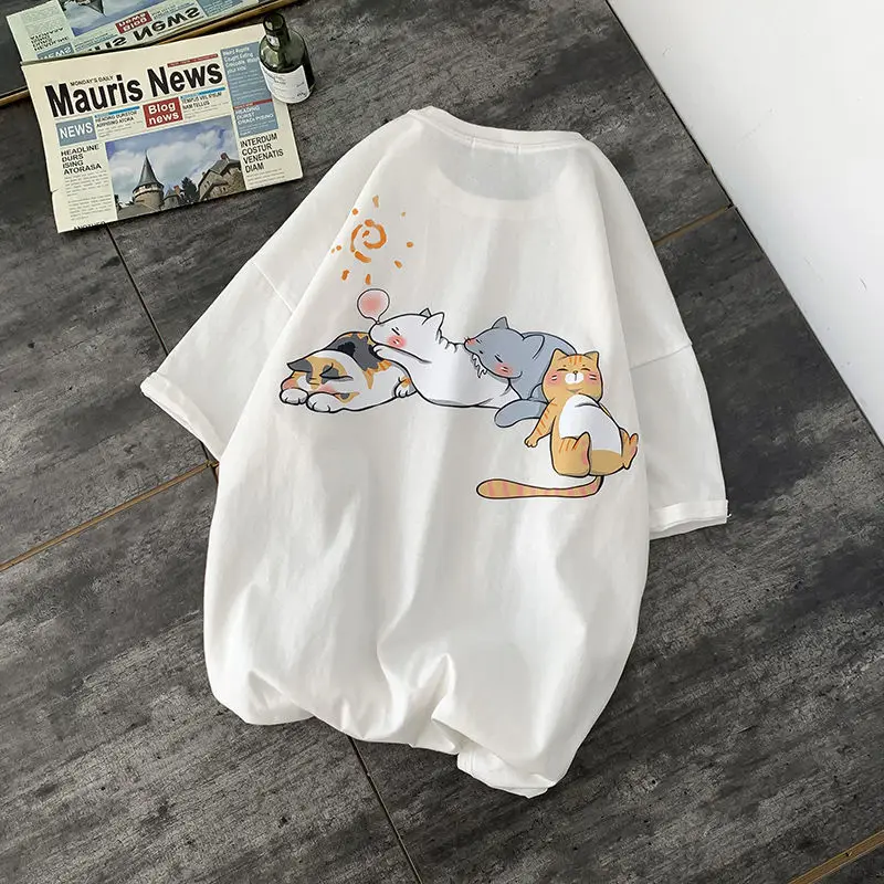 Cotton Summer Short Sleeve Menand WomenFashion Versatile Student Hong Kong Style Casual Loose Couple Half Sleeve T-shirt Ins Top
Cotton Summer Short Sleeve Menand WomenFashion Versatile Student Hong Kong Style Casual Loose Couple Half Sleeve T-shirt Ins Top