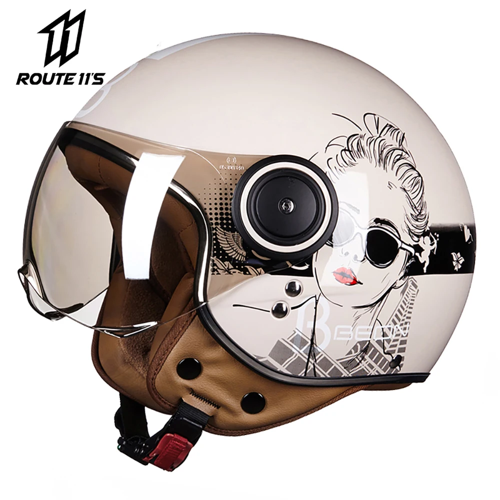 BEON Women Motorcycle Helmet Chopper 3/4 Open Face Vintage Moto Helmet Moto Casque Casco Capacete Men Scooter Motorbike Helmet
BEON Women Motorcycle Helmet Chopper 3/4 Open Face Vintage Moto Helmet Moto Casque Casco Capacete Men Scooter Motorbike Helmet
