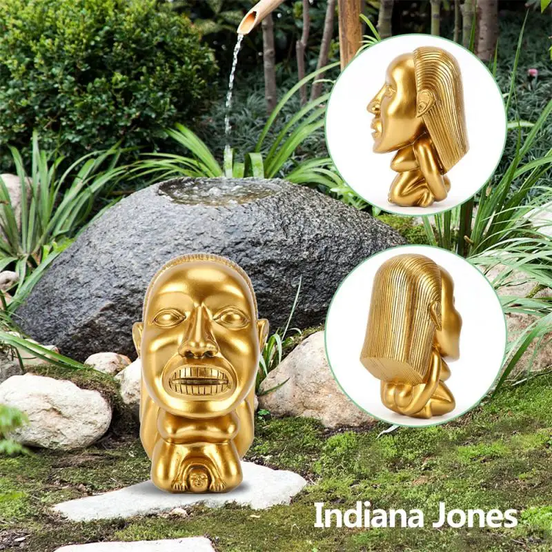 

Indiana Jones Idol Golden Fertility Statue Resin Fertility Idol Sculpture with Eye Scale Raiders of The Lost Ark Cosplay Props
