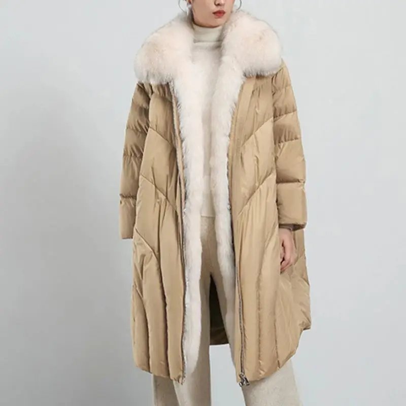 Зимнее длинное пальто с гусиным пухом, Женская парка, модная утолщенная теплая пуховая куртка с воротником из натурального Лисьего меха, Женское пальто S5440
Зимнее длинное пальто с гусиным пухом, Женская парка, модная утолщенная теплая пуховая куртка с воротником из натурального Лисьего меха, Женское пальто S5440