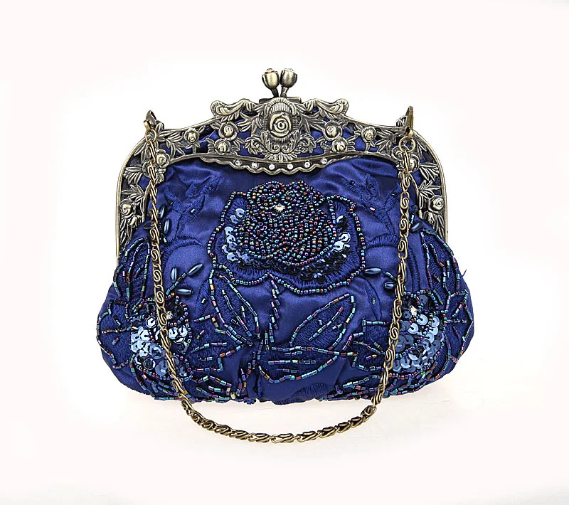 

Женская Свадебная вечерняя сумка-клатч, темно-синяя дамская сумочка с бисером и блестками, сумка для невесты, косметичка, кошелек, бесплатная доставка 2583-H