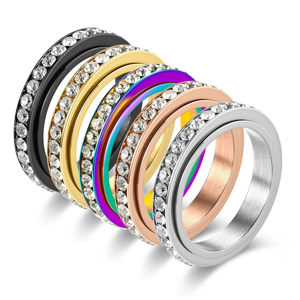 Circle Diamond Niche Stress Relief Ring Ladies Rotatable Fashion Personality Trend Jewelry Ring
Circle Diamond Niche Stress Relief Ring Ladies Rotatable Fashion Personality Trend Jewelry Ring