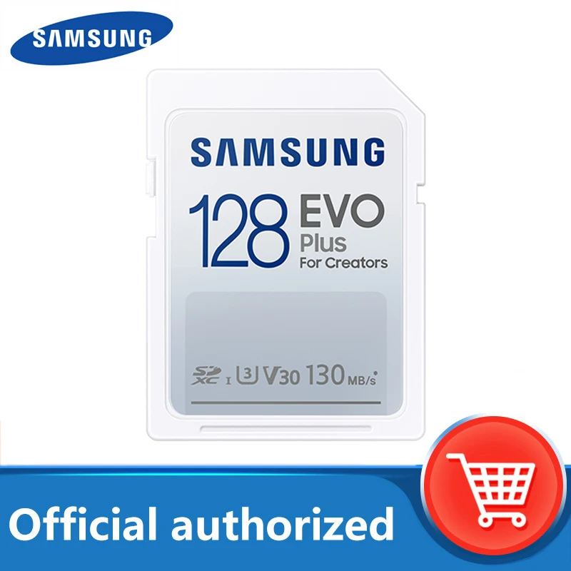 

SAMSUNG SD Card 128GB EVO Plus SDHC/SDXC Memory Card 4K UHD Class10 130MB/s UHS-I 256GB U3 V30 32GB 64GB U1 V10 Flash Card