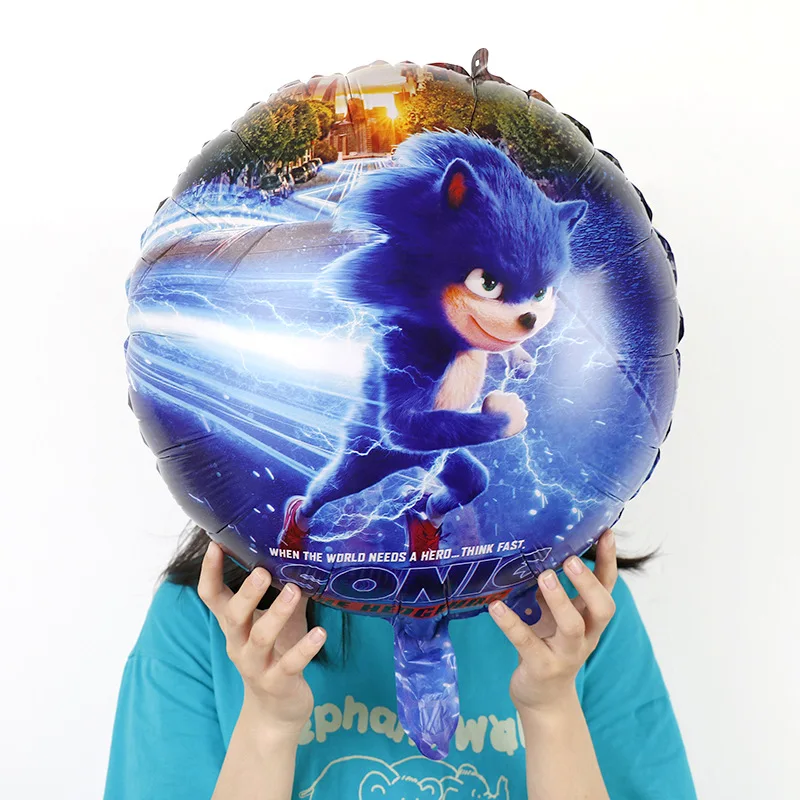 

Мультяшный 18-дюймовый воздушный шар из алюминиевой пленки в форме ежика, Детские воздушные шары на день рождения, тематическое украшение, и...