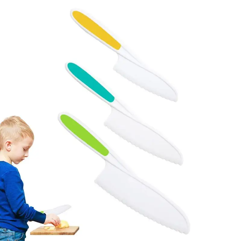 

3 шт., Детские ножи для приготовления пищи с зубчатыми краями