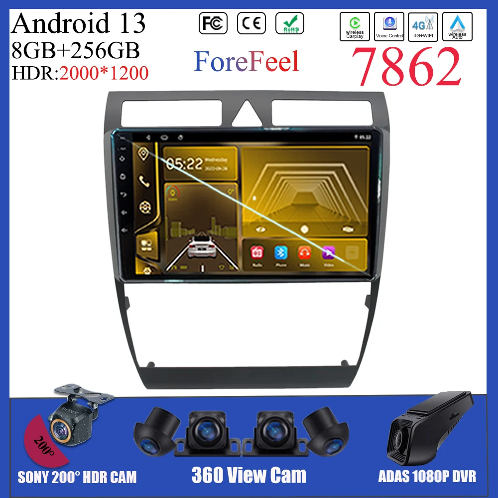 Car 7862 Android 13 For Audi A6 C5 1997 - 2004 S6 1999-2004 RS6 2002 - 2006 Auto Radio Multimedia GPS CPU Video Screen Bluetooth
Car 7862 Android 13 For Audi A6 C5 1997 - 2004 S6 1999-2004 RS6 2002 - 2006 Auto Radio Multimedia GPS CPU Video Screen Bluetooth