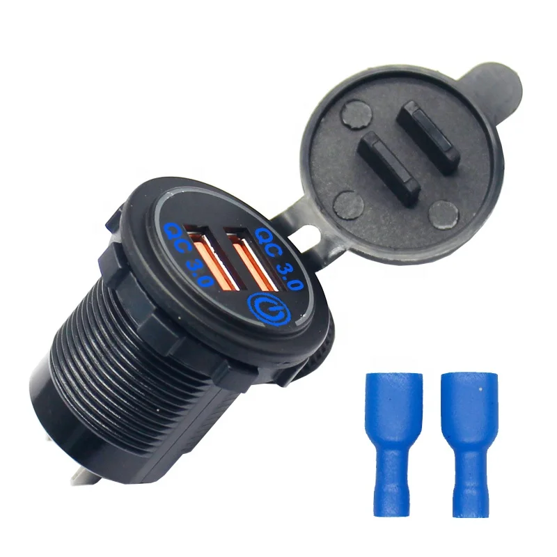 Waterproof QC 3.0 Dual Port Socket Mobile Phone USB Car Charger 
Waterproof QC 3.0 Dual Port Socket Mobile Phone USB Car Charger