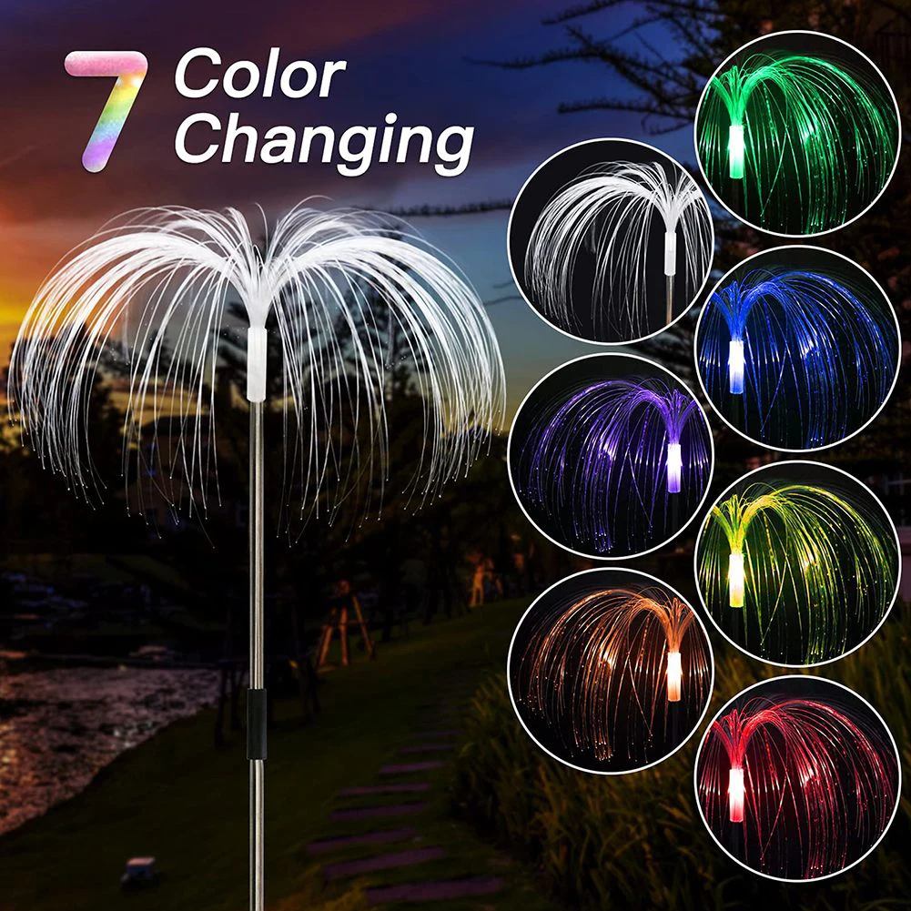 Solar Jellyfish Light 7 Colorful Changing Fiber Optic Lights Garden Lights Night Light For Courtyard Patio Pathway Decoration
Solar Jellyfish Light 7 Colorful Changing Fiber Optic Lights Garden Lights Night Light For Courtyard Patio Pathway Decoration
