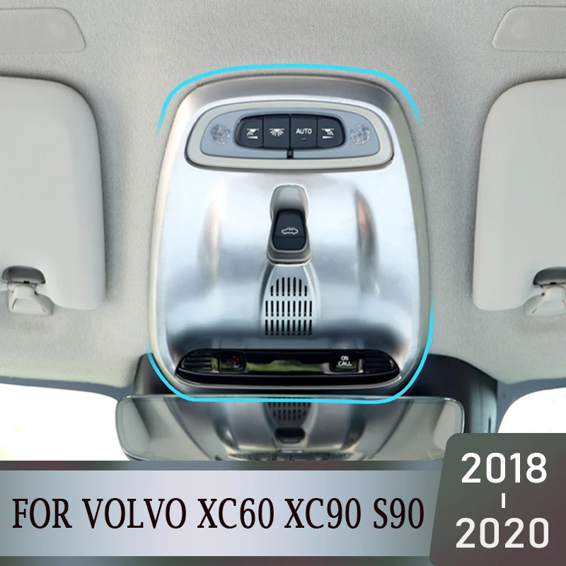 

For Volvo XC60 XC90 S90 2018 2019 2020 ABS Chrome Car Front Dome Reading Light Roof Lamp Decoration Trim Frame Cover Accessories
