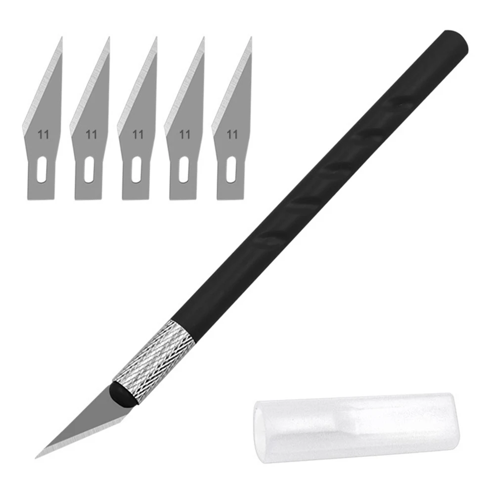 6pcs Art Carving Cutter With 11# Replacement Blades Paper Sticker Carving Blade Non-slip Cutter Engraving Craft Blades Hand Tool
6pcs Art Carving Cutter With 11# Replacement Blades Paper Sticker Carving Blade Non-slip Cutter Engraving Craft Blades Hand Tool