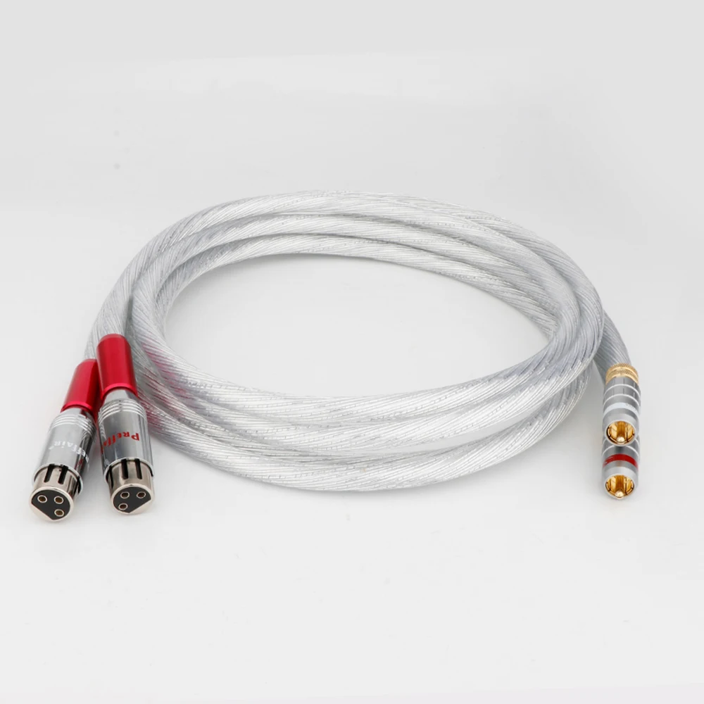 

Preffair Hifi Audio OCC Silver Plated Interconnect Cable Hi-end XLR to RCA Extension Cord Cable Audiophile Amplifier Cable