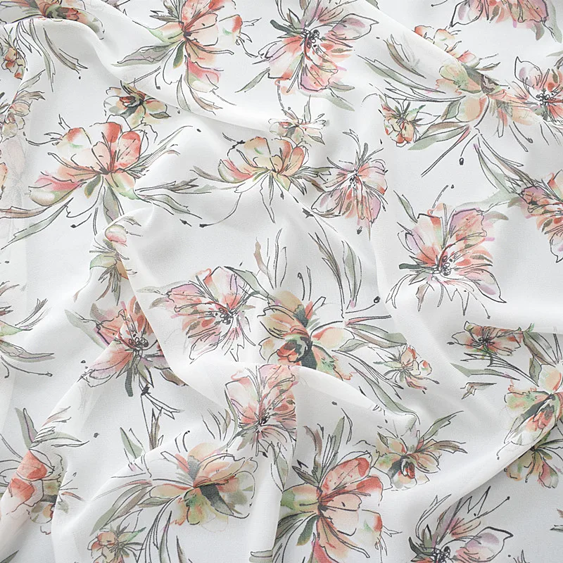 High Quality Composite Silk High Viscosity Chiffon Fabric Spring And Summer Printed Fabric White Bottom Ink Flower Soft
High Quality Composite Silk High Viscosity Chiffon Fabric Spring And Summer Printed Fabric White Bottom Ink Flower Soft