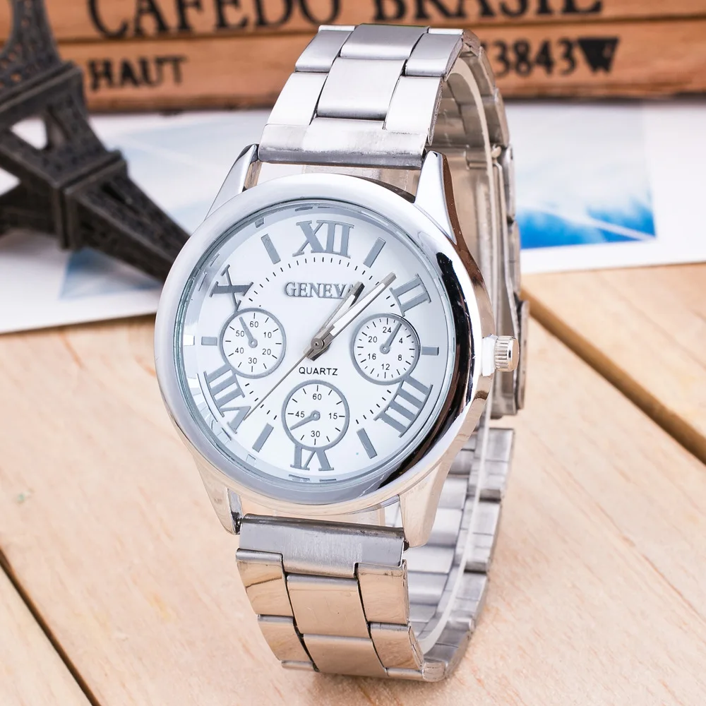 New eye Silver Geneva quartz leisure watch women's stainless steel dress watch women's clock hot sell
New eye Silver Geneva quartz leisure watch women's stainless steel dress watch women's clock hot sell