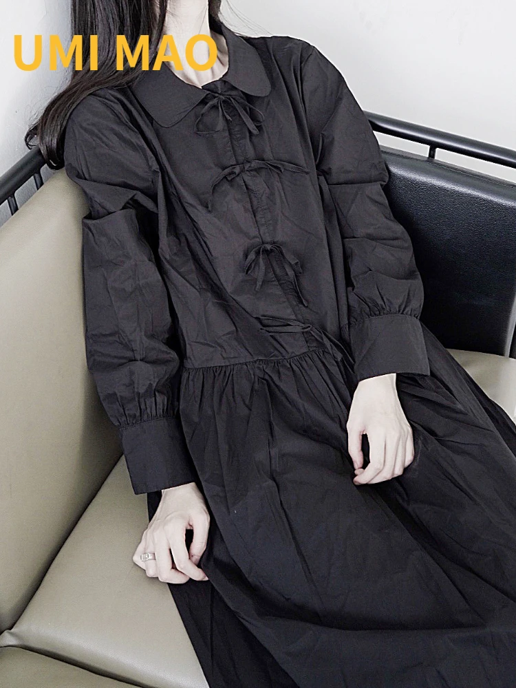 UMI MAO Yamamoto Dark Style Chinese Style Long Sleeves Lace-up Large Swing Dress Elegant Black And White Female Women Femme
UMI MAO Yamamoto Dark Style Chinese Style Long Sleeves Lace-up Large Swing Dress Elegant Black And White Female Women Femme