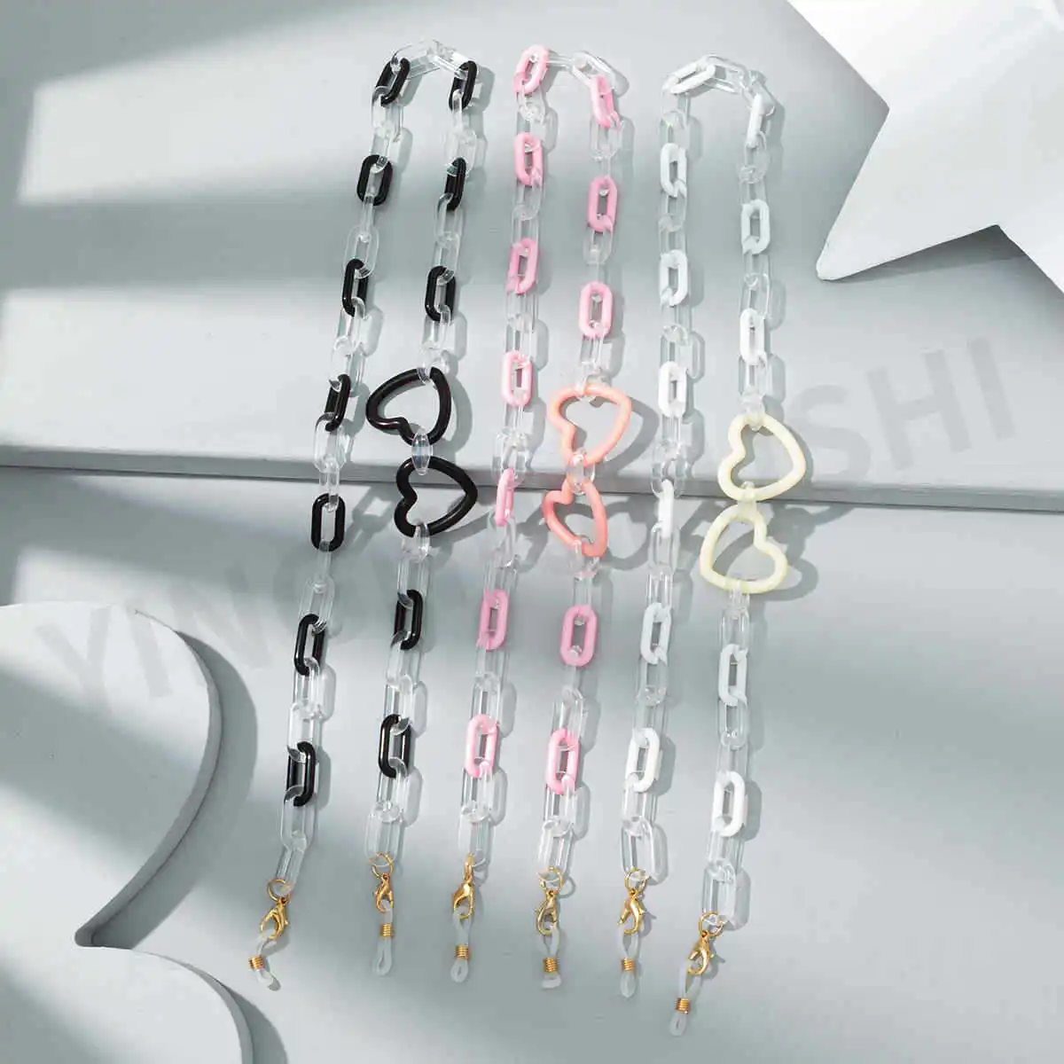 2022 Summer Candy Color Acrylic Chain Heart Shaped Lanyard Mask Chain Glasses Chain Anti-lost Mask Rope for Women Girls
2022 Summer Candy Color Acrylic Chain Heart Shaped Lanyard Mask Chain Glasses Chain Anti-lost Mask Rope for Women Girls