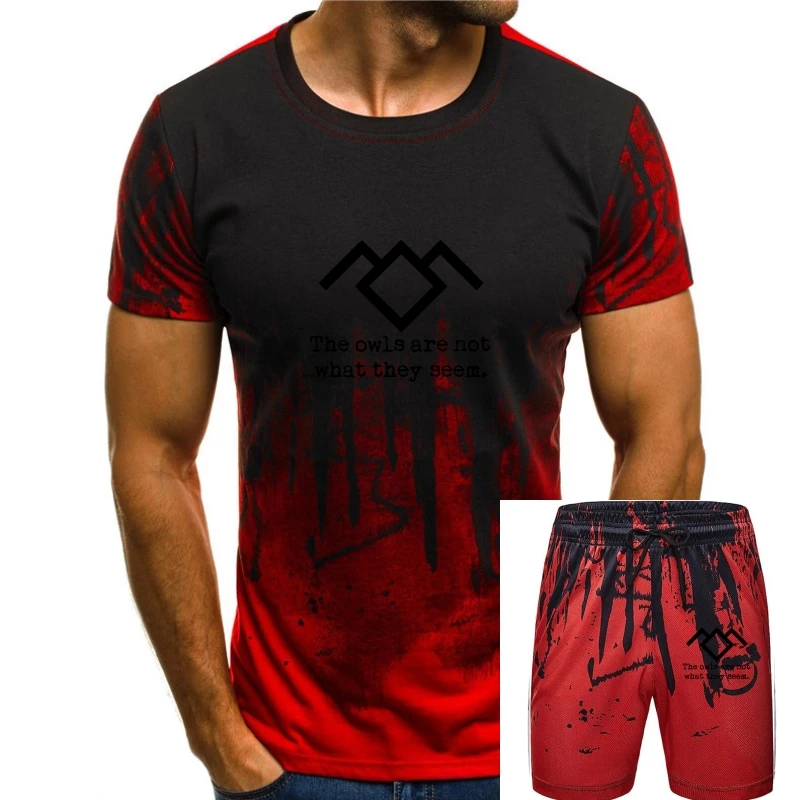 

Twin Peaks Black Lodge Owl Quote T-Shirt Short Sleeve T Shirt Men T-Shirt Male Hipster Tops Sleeves Boy Cotton Men T-Shirt