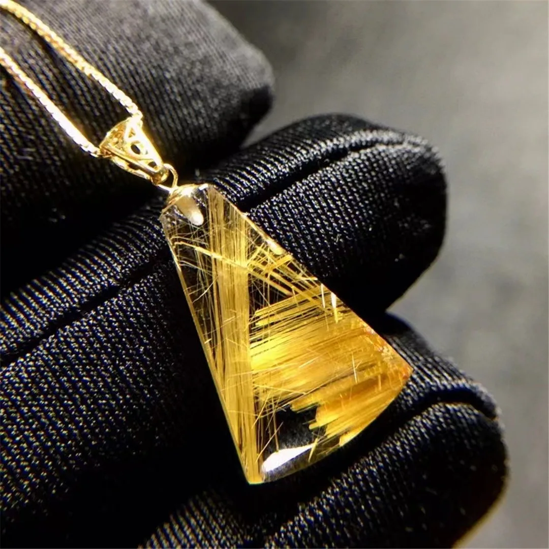 Top Natural Gold Rutilated Quartz Pendant 18K Gold For Woman Man Healing Gift Reiki Crystal 19x13x4mm Beads Jewelry AAAAA
Top Natural Gold Rutilated Quartz Pendant 18K Gold For Woman Man Healing Gift Reiki Crystal 19x13x4mm Beads Jewelry AAAAA