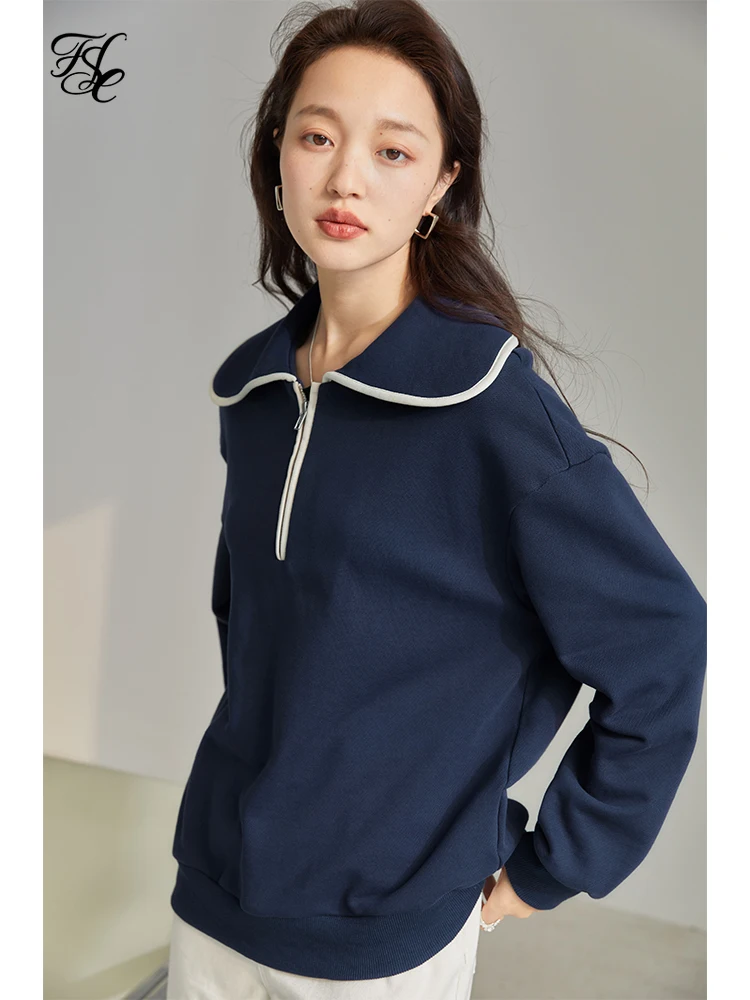 Пуловер с отложным воротником FSLE, свободные прямые офисные хлопковые свитера с длинными рукавами, среднего веса 
Пуловер с отложным воротником FSLE, свободные прямые офисные хлопковые свитера с длинными рукавами, среднего веса