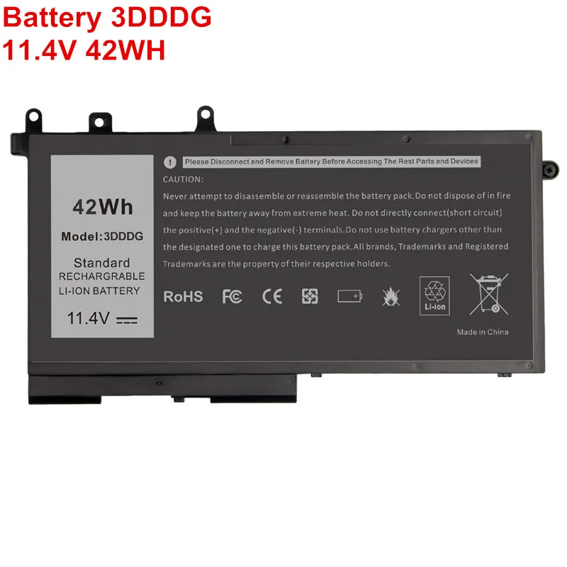 11.4V 42Wh New Genuine Laptop Battery 3DDDG For Dell Latitude 5280 5480 5580 5290 5490 5580 5590 Precision M3520 M3530 Bateria
11.4V 42Wh New Genuine Laptop Battery 3DDDG For Dell Latitude 5280 5480 5580 5290 5490 5580 5590 Precision M3520 M3530 Bateria