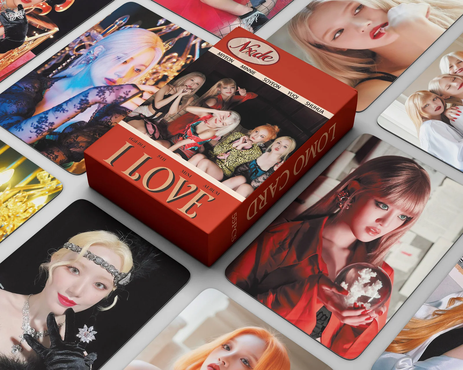 Kpop (G)I-DLE NUDE Lomo Card New Album Photo Print Cards Korean Fashion Poster Picture Fans Gifts Collection 55Pcs/Set
Kpop (G)I-DLE NUDE Lomo Card New Album Photo Print Cards Korean Fashion Poster Picture Fans Gifts Collection 55Pcs/Set