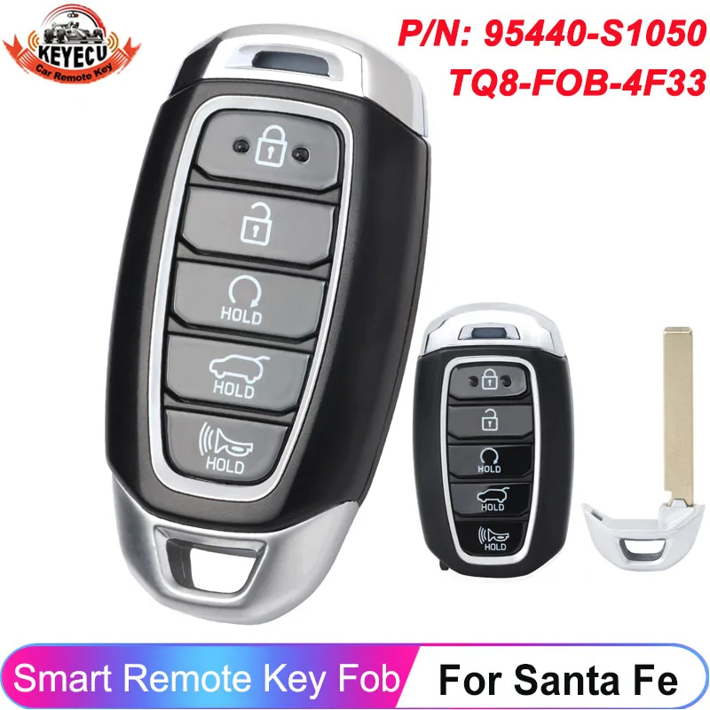 

KEYECU For Hyundai Santa Fe 2019 2020 2021 95440-S1050 5 Buttons Keyless Remote Key Fob FCC ID: TQ8-FOB-4F33 433MHz 47 CHIP