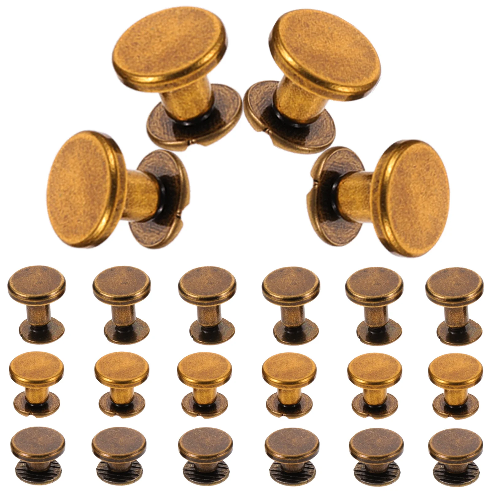 30 Pcs Metal Snaps Book Nail Rivet Decorative Screws Bookbinding Stud Metal Buttons Nail Rivet Chicago Button Flat
30 Pcs Metal Snaps Book Nail Rivet Decorative Screws Bookbinding Stud Metal Buttons Nail Rivet Chicago Button Flat