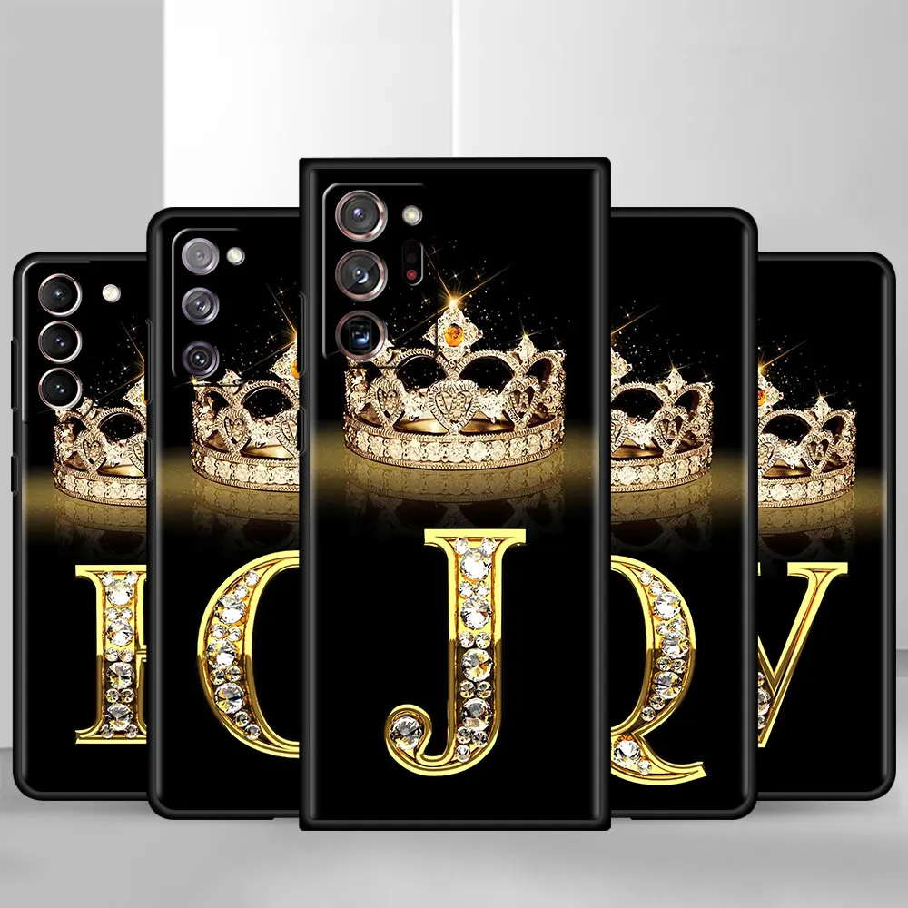 Luxury Alphabet Letter Black Case For Samsung Galaxy S20 FE S22 S21Ultra S9 S8Plus Note 20 S7 S10e S10 Cell Phone Coque Funda
Luxury Alphabet Letter Black Case For Samsung Galaxy S20 FE S22 S21Ultra S9 S8Plus Note 20 S7 S10e S10 Cell Phone Coque Funda