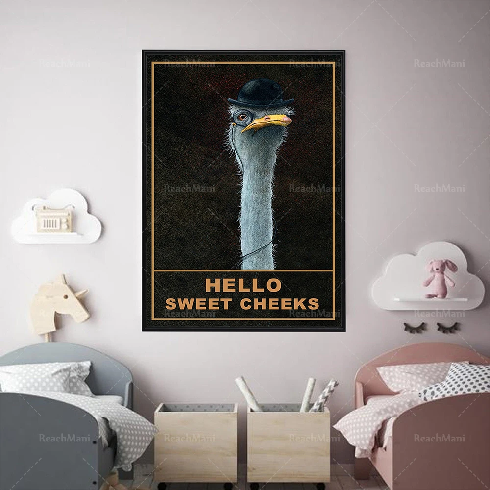 Vintage Ostrich Hello Sweet Cheeks Poster, Funny Comedy Animal Print, Wall Art Decor, Quote Design, Comedy Funny Poster Gift
Vintage Ostrich Hello Sweet Cheeks Poster, Funny Comedy Animal Print, Wall Art Decor, Quote Design, Comedy Funny Poster Gift